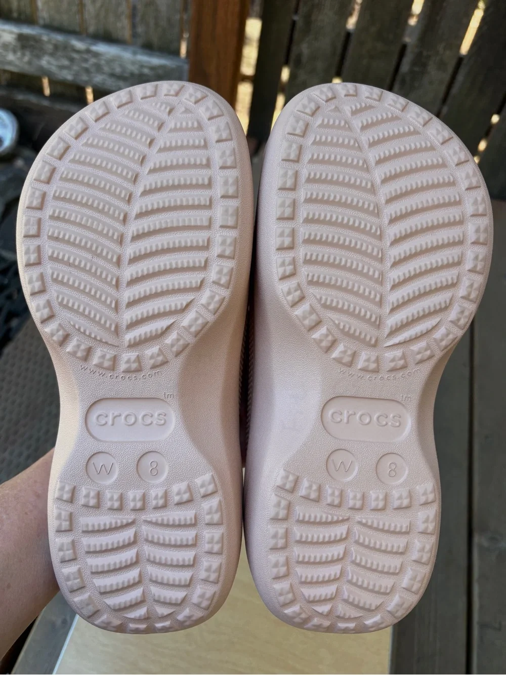 Crocs Wm’s Saturday Platform Sandals in Earthy Pink(Quartz) Sz 8